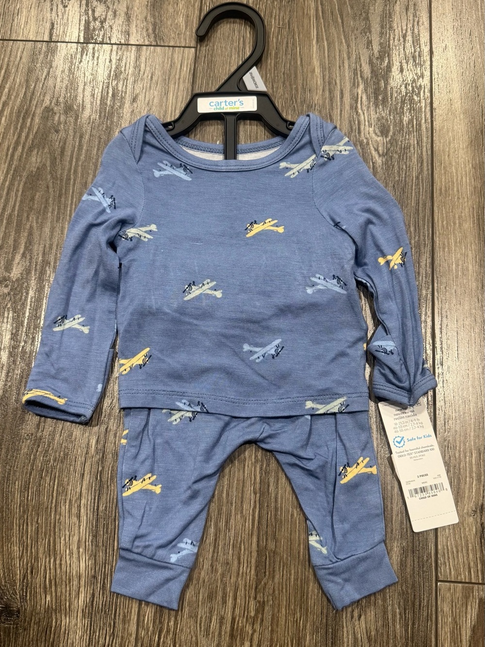 NWT Carter's Blue and Yellow Airplane Baby Two-Piece Set
